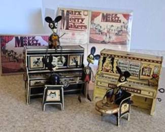 Lot #231 Max & Moritz Wind-Up Toy Collection | Schylling Tin Toys, Music Boxes & Mouse Musicians