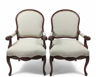 Pair of Drexel Heritage Louis XV Style Armchairs