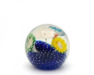 Floral Glass Paperweight