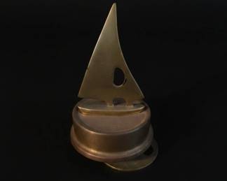 Brass Sailboat Ashtray