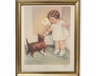 Vintage Children and Dog Art Prints and Decorative Plates third image
