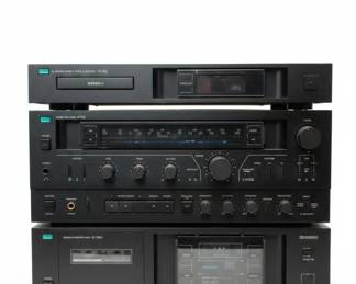 Sansui PD Turntable, R Stereo Receiver, and DM Cassette Deck
