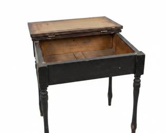 Antique Wooden School Desk with Drawer