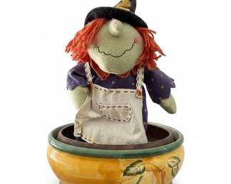 Decorative Witch Doll in Ceramic Pot