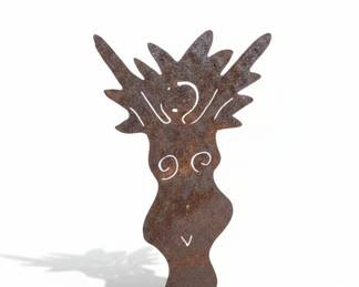 Rustic Metal Deer Silhouette Garden Art