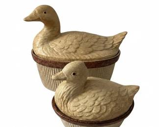 Pottery Craft Duck Lidded Casserole Dish Set