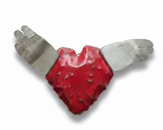 Winged Heart Metal Sculpture B