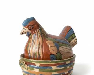 Vintage Tlaquepaque Mexican Pottery Chicken Nesting Box