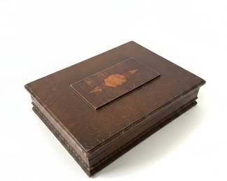 Antique Inlaid Wooden Stationery Box