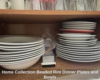 Home Collection Beaded Rim Dinner Plates and Bowls