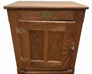 White Clad Simmons Hardware Co. Oak Ice Box