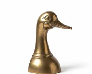 Brass Duck Head Bookends
