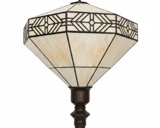 Art Nouveau Stained Glass Torchiere Floor Lamp second image