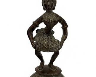 Indian Bronze Kathak Dancer Figurine