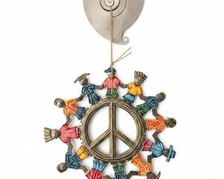 Handmade Haitian Metal Wall Art, Children of Peace