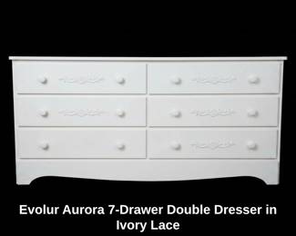 Evolur Aurora Drawer Double Dresser in Ivory Lace