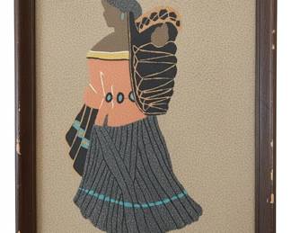 Native American Woman with Baby Sand Painting by Susie Joe