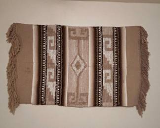 Peruvian Style Wool Blanket with Geometric Patterns