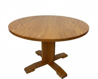 Mission Style Oak Pedestal Dining Table