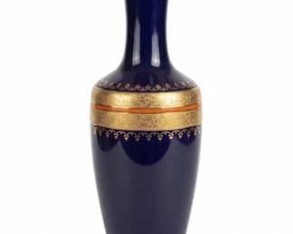 Royal Porzellan Bavaria KPM Echt Cobalt Vase with Gold Decor