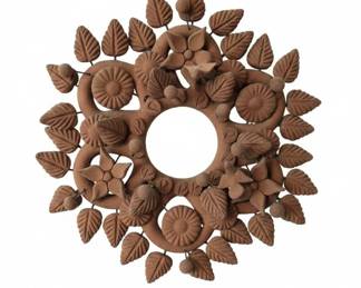 Terracotta Floral Wreath Wall Decor