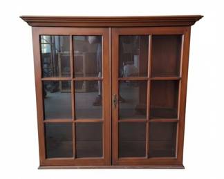 Traditional Cherry Wood Display Cabinet with Glass Doors