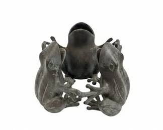 Bronze Frog Sculpture Set of