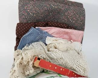 Vintage Fabric and Lace Collection Quilting and Crafting Lots