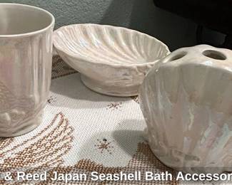 Cane Reed Japan Seashell Bath Accessory Set