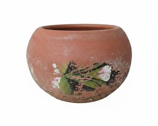 Terracotta Planter with Floral Motif