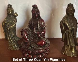 Set of Three Kuan Yin Figurines