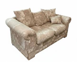 Transitional Style Sofa with Abstract Pattern Upholstery