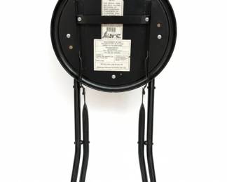 Black Folding Stool with Backrest second image