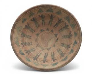 Decorative Terracotta Bowl with Figurative Motif Not for Food Use