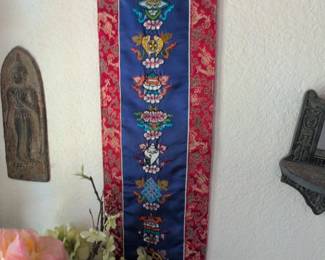 Tibetan Buddhist Prayer Banner with Eight Auspicious Symbols
