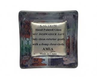 AMIA HandPainted Glass Vase with Butterfly and Floral Motif second image