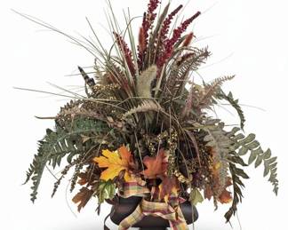 Autumn Harvest Floral Arrangement with Squirrel Accent