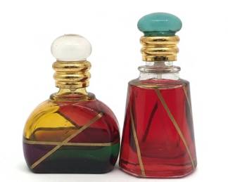 Set of Two Miniature Murano Style Perfume Bottles