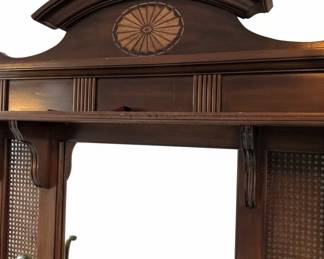 Antique Hall Tree with Mirror and Bench third image
