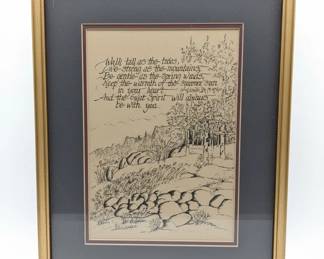 Calligraphy Landscape Framed Art Print