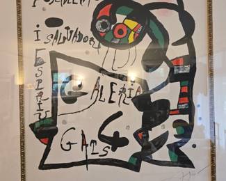 Vintage Joan Miro Ltd edition 1976 signed/ numbered litho