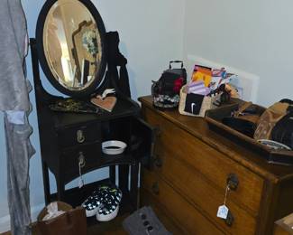 Antique vanity, oak dressers 