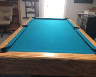 Billiard table with rack and accessories $400
