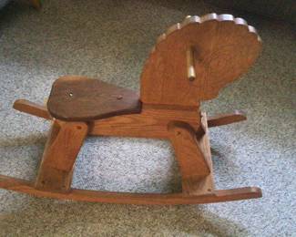 Hand carved antique rocking horse