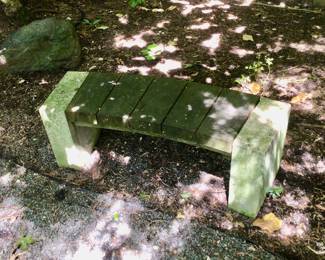 Concrete and hard wood garden bench $275
