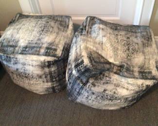 POTTERY BARN POUF PAIR OF FOOT RESTS. $40 each