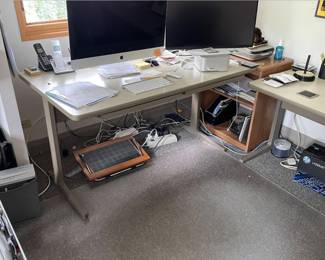 HERMAN MILLER DESK GEORGE NELSON ACTION OFFICE 54” x 30” x 29”. HERMAN MILLER SIDE TABLE 48”x24”x25”