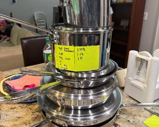 All Clad Stainless Steel 14 Piece Pots/Pan Set - $700- excellent condition