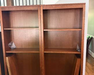 Wood Bookshelves- all shelves present -$75 -72 tall, 32 wide, 12 deep - 2 available