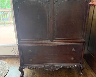 $100- antique wardrobe- $100/ 52 tall, 41 wide, 22 deep - missing 2 hinges for the doors